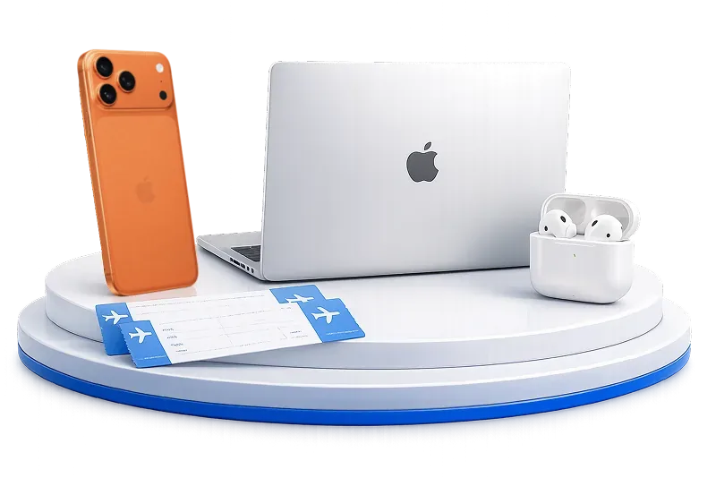 Призы: MacBook, iPhone, AirPods